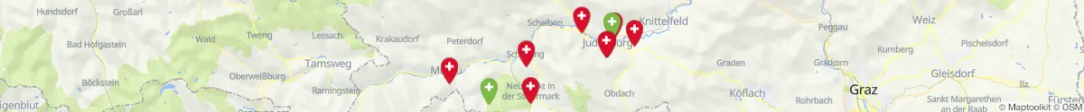 Map view for Pharmacies emergency services nearby Unzmarkt-Frauenburg (Murtal, Steiermark)